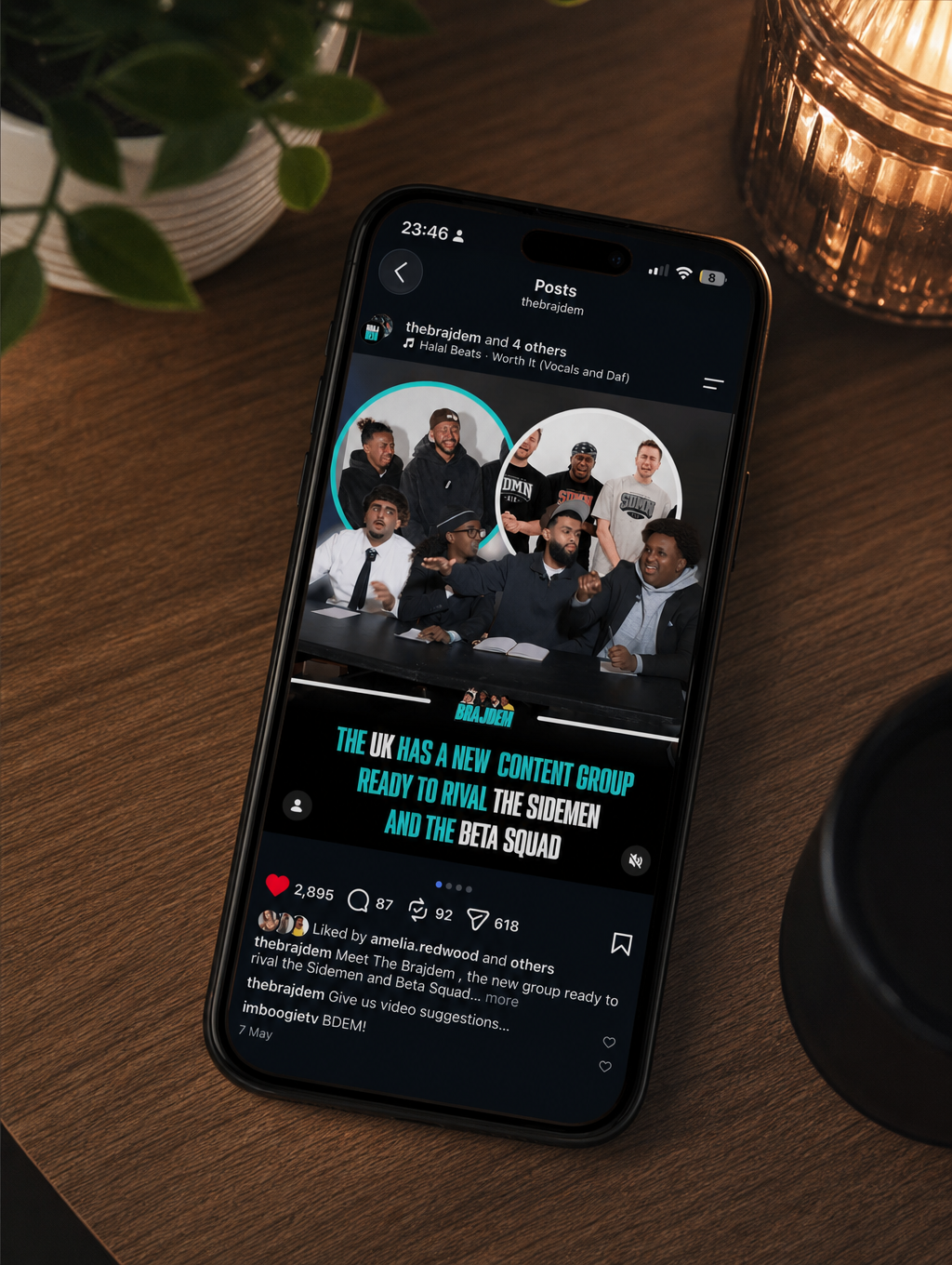 Instagram post mockup for a creator content group