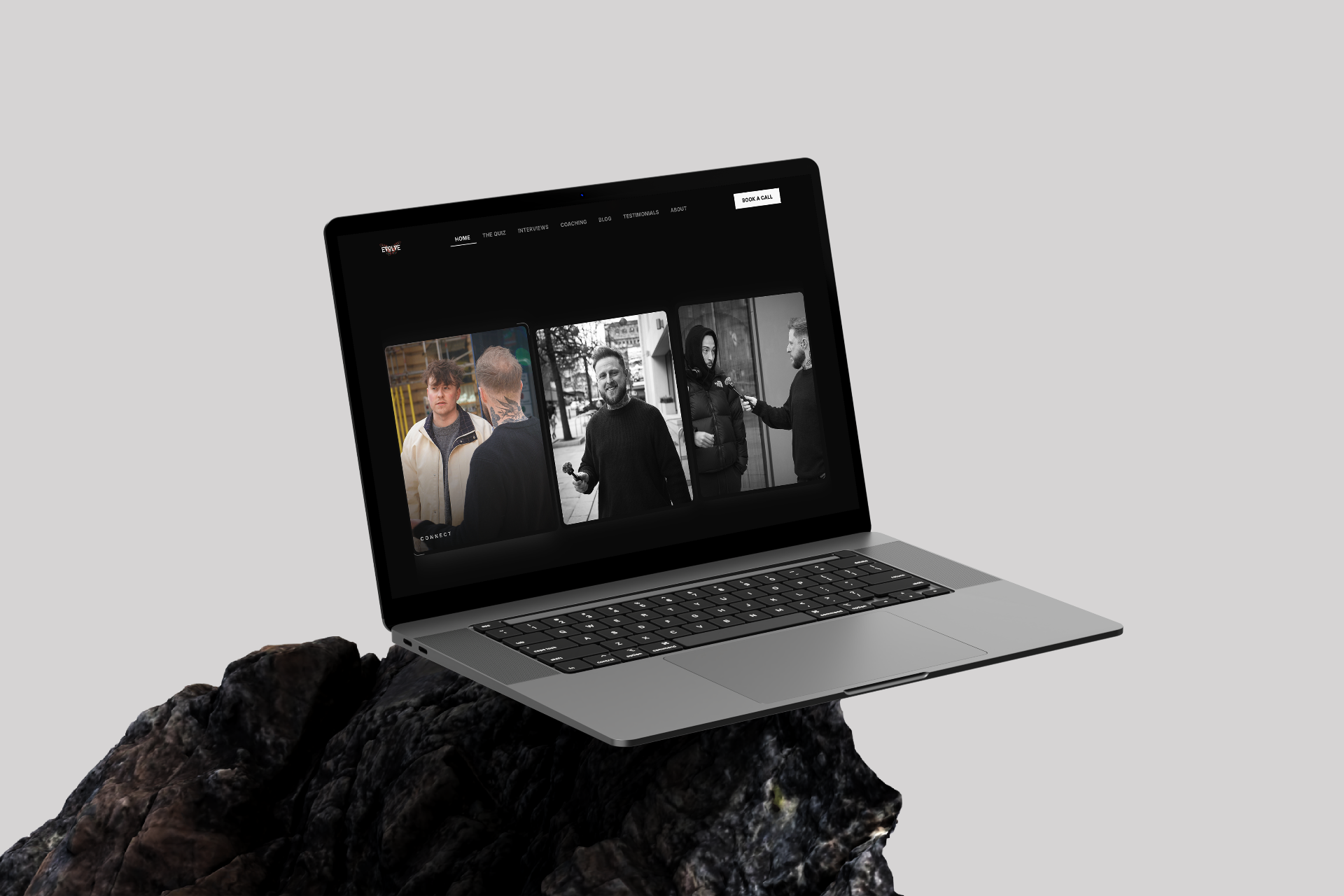 Evolve Coaching website built by Alloy shown on a laptop